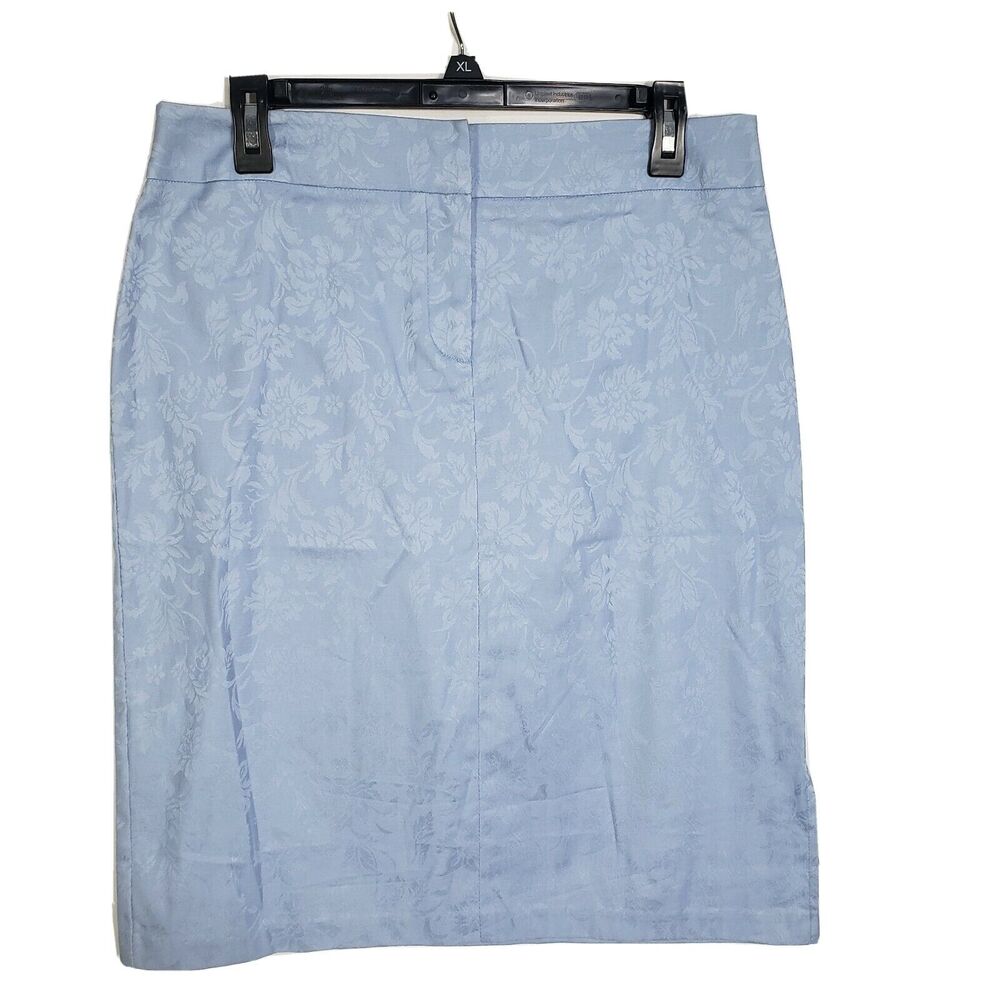 Worthington Essentials Women's Skirt Size 12 Blue Floral Printed Midi Length